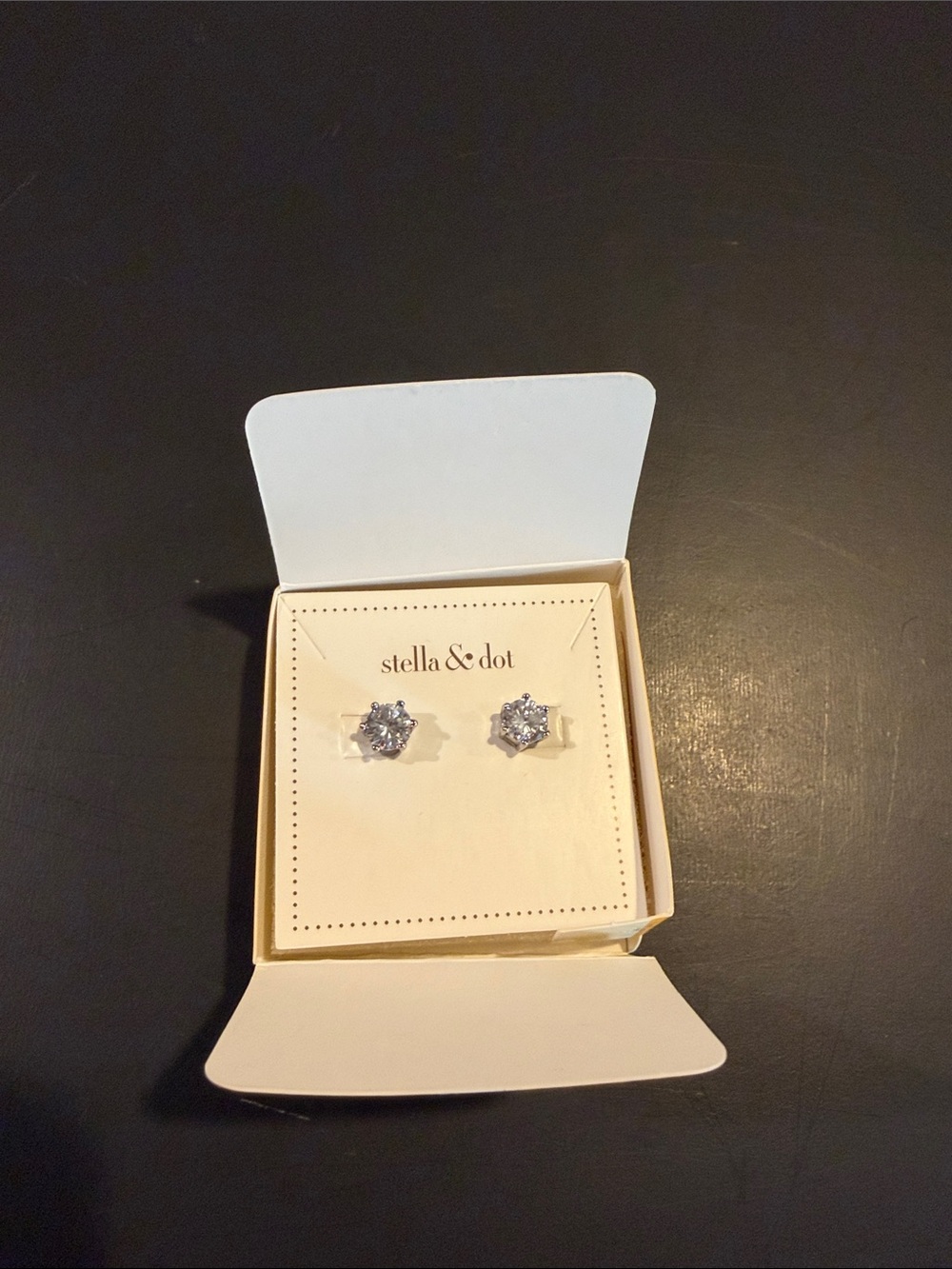 Stella & Dot Silver Crystal Cluster Stud Earrings